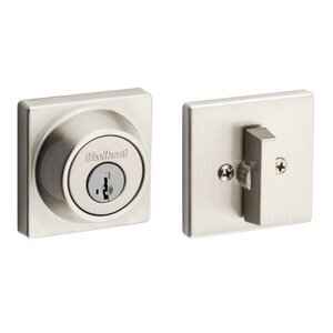 Kwikset 660SQT Single Cylinder Square Deadbolt SmartKey in Satin Nickel