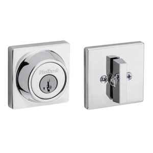 Kwikset 660SQT Single Cylinder Square Deadbolt SmartKey in Bright Chrome