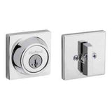 Kwikset 660SQT Single Cylinder Square Deadbolt SmartKey in Bright Chrome