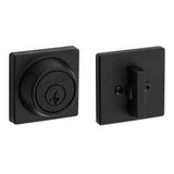 Kwikset 660SQT Single Cylinder Square Deadbolt SmartKey in Matte Black