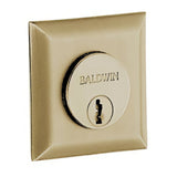 Baldwin 6737060 satin brass and brown lock cylinder collar