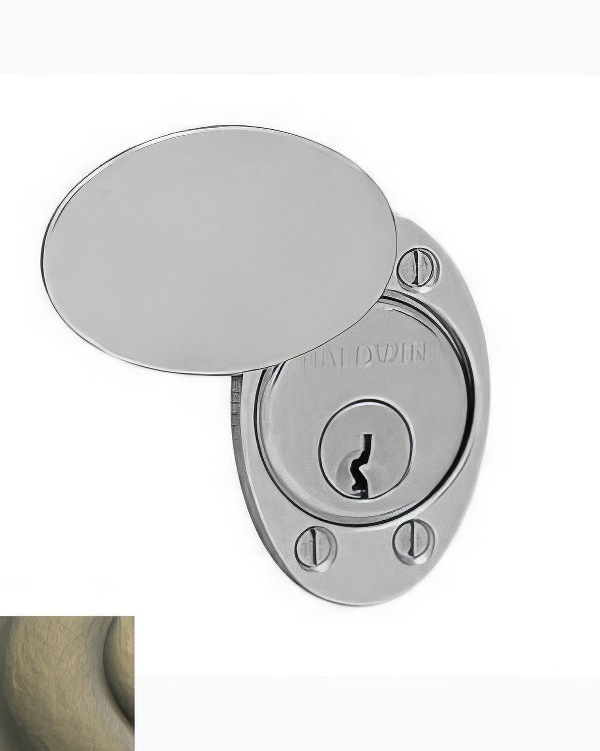 Baldwin 6755050 satin brass and black lock cylinder collar