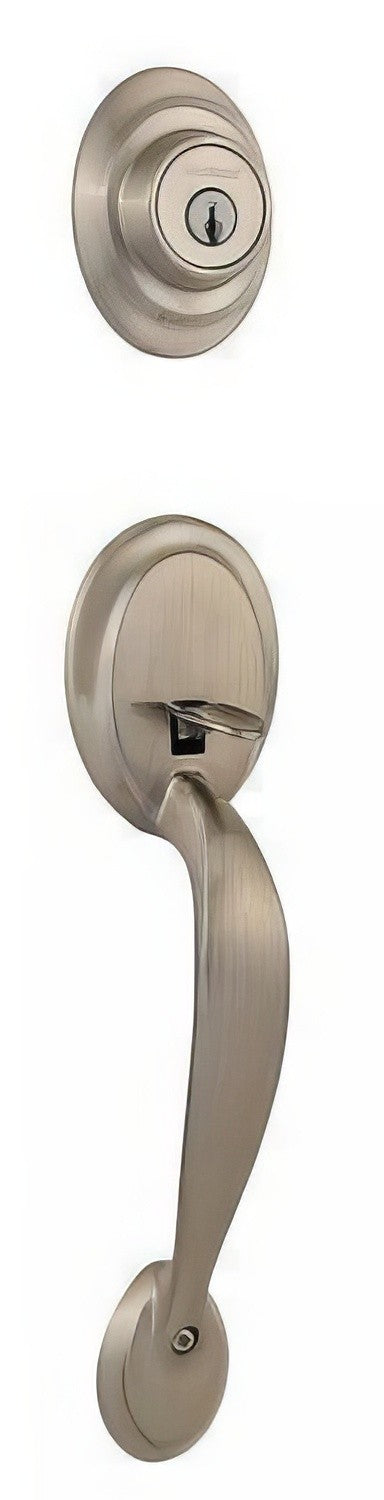 Kwikset 689DALIP-15S satin nickel double cylinder handleset