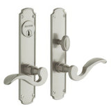 Baldwin 6942056ENTR lifetime satin nickel 6942.entr bismark single cylinder mortise handleset trim set