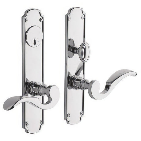 Baldwin 6942260ENTR polished chrome 6942.entr bismark single cylinder mortise handleset trim set