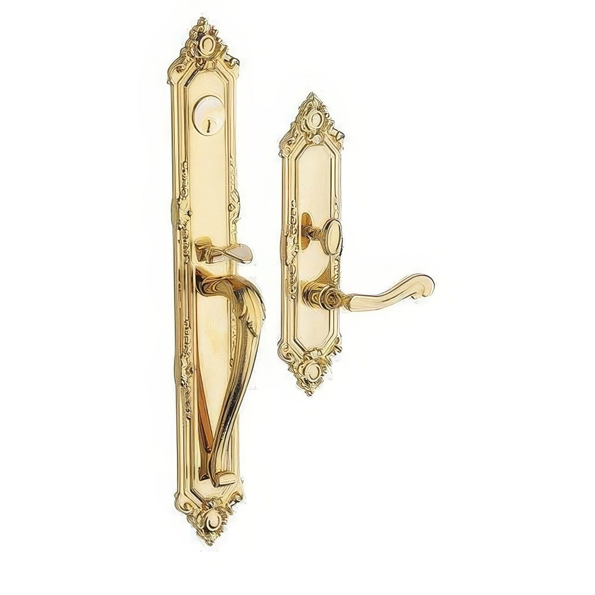 Baldwin 6950003LDBL lifetime polished brass handleset trim pack