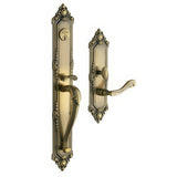 Baldwin 6950050LDBL satin brass and black handleset trim pack