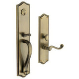 Baldwin 6963050RENT satin brass and black handleset trim pack
