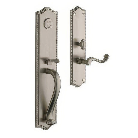 Baldwin 6963056RDBL lifetime satin nickel 6963.rdbl bristol right hand double cylinder mortise handleset trim set