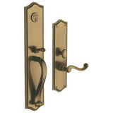 Baldwin 6963060RENT satin brass and brown handleset trim pack