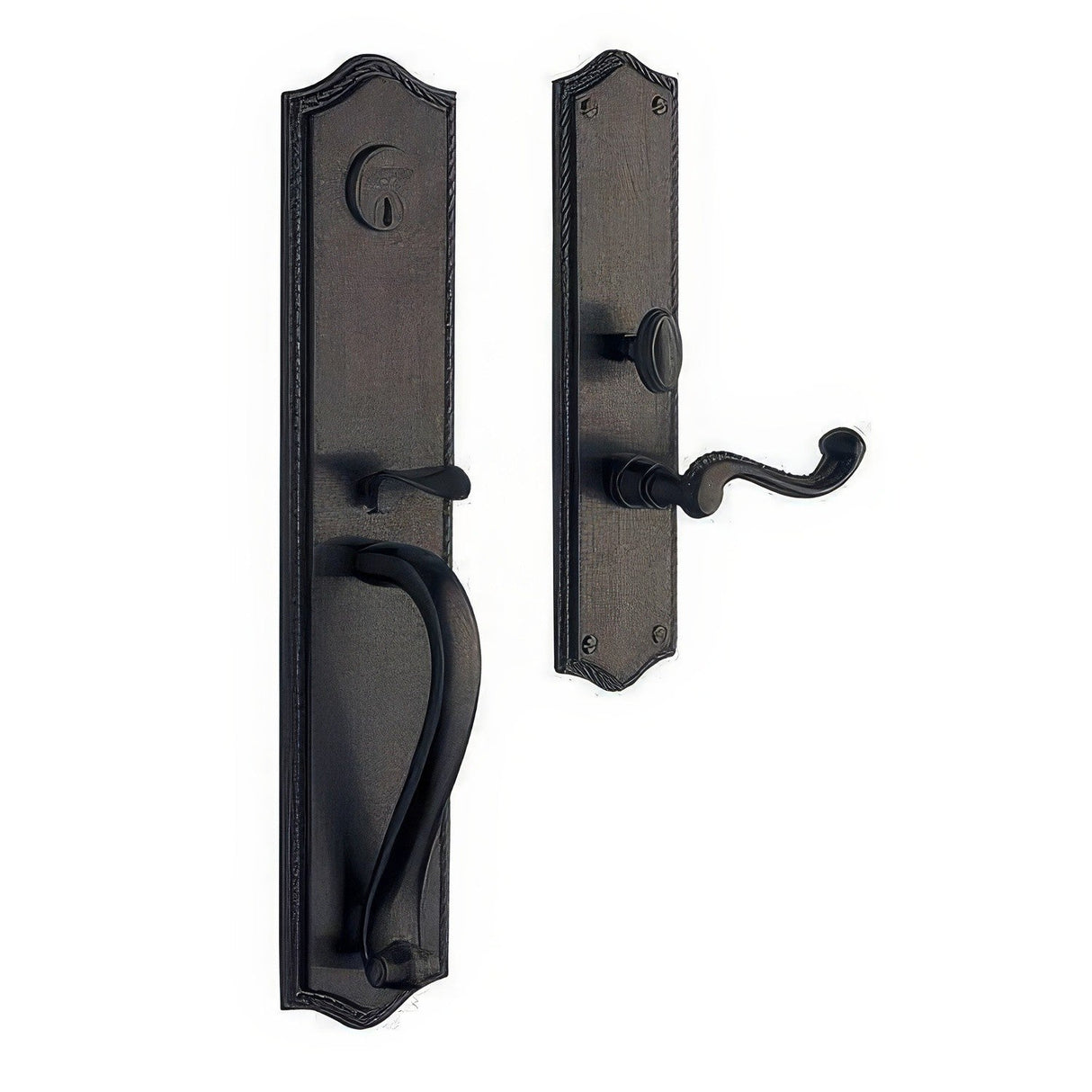 Baldwin 6963402RFD distressed oil rubbed bronze handleset trim pack