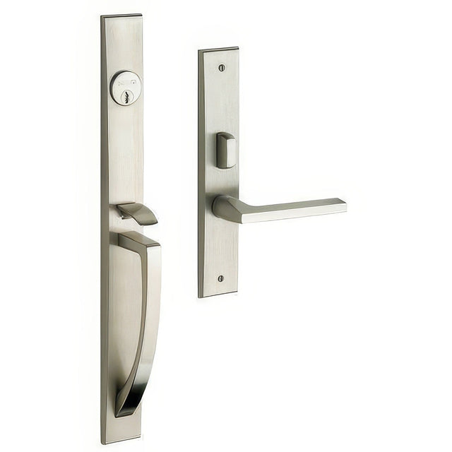 Baldwin 6966056RENT lifetime satin nickel 6966.rent lakeshore right hand single cylinder mortise handleset trim set