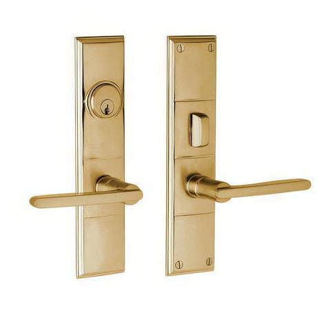 Baldwin 6973033ENTR vintage brass 6973.entr houston single cylinder mortise handleset trim set