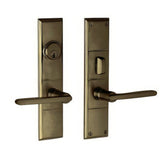 Baldwin 6973050ENTR satin brass and black 6973.entr houston single cylinder mortise handleset trim set