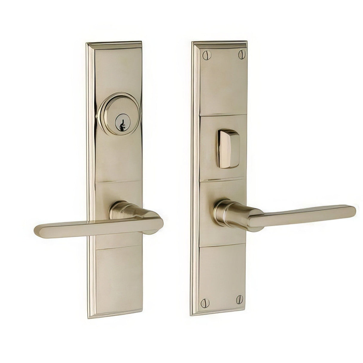 Baldwin 6973056FD lifetime satin nickel handleset trim pack