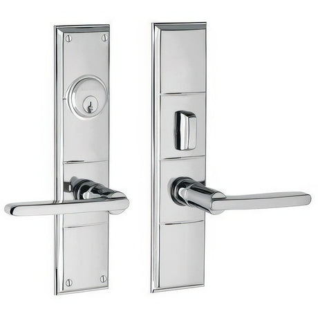 Baldwin 6973260ENTR polished chrome 6973.entr houston single cylinder mortise handleset trim set