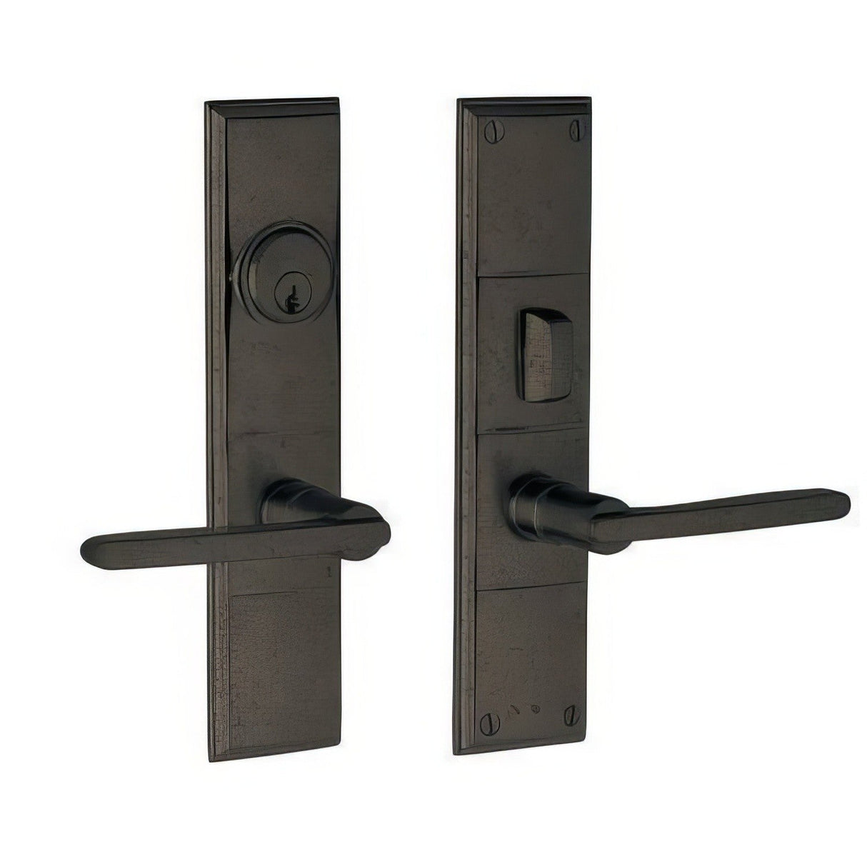 Baldwin 6973402FD distressed oil rubbed bronze handleset trim pack