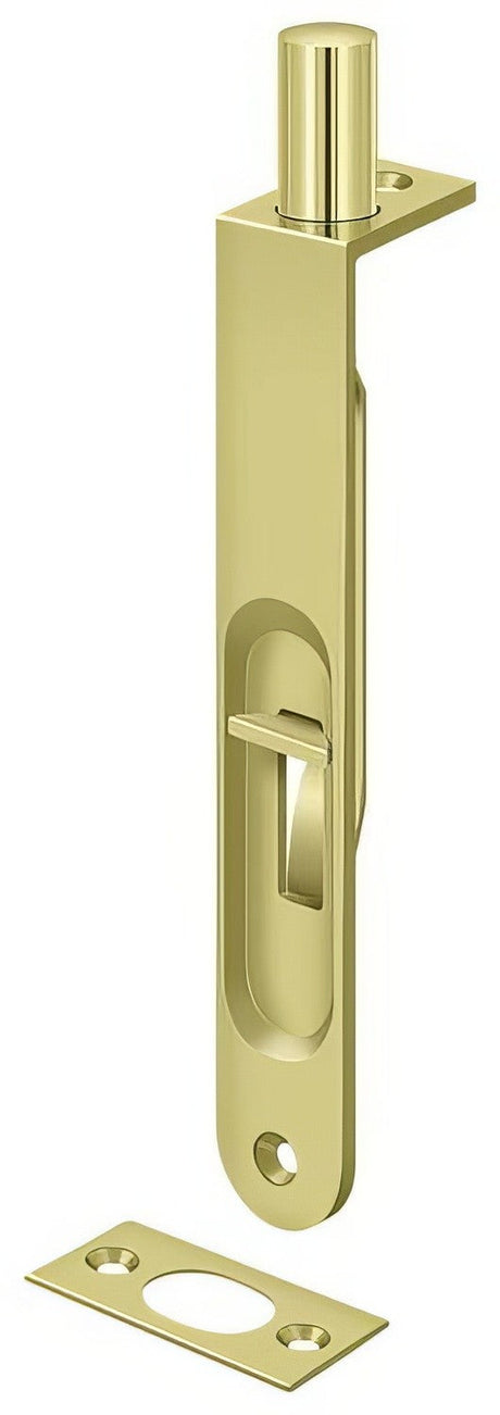Deltana 6FBR3 polished brass flush bolt