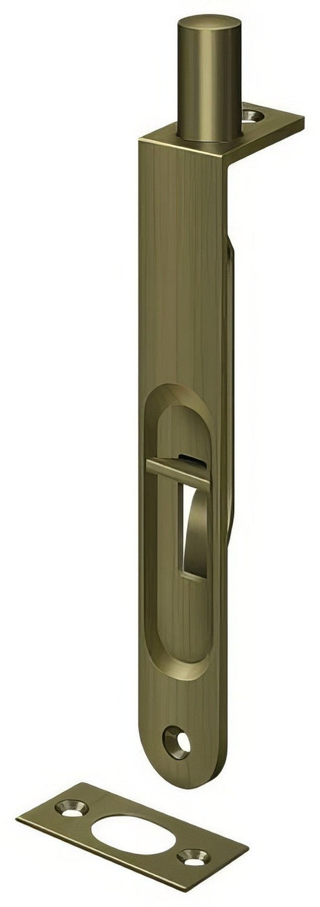 Deltana 6FBR5 antique brass flush bolt