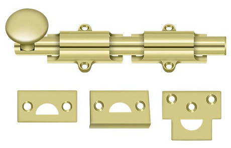 Deltana 6SB3 polished brass surface bolt