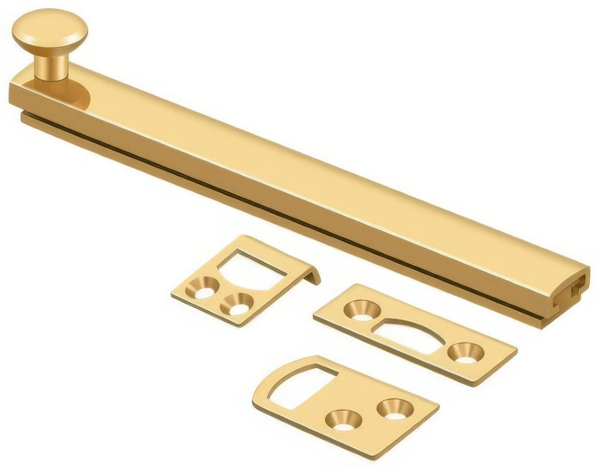 Deltana 6SBCS003 lifetime polished brass surface bolt