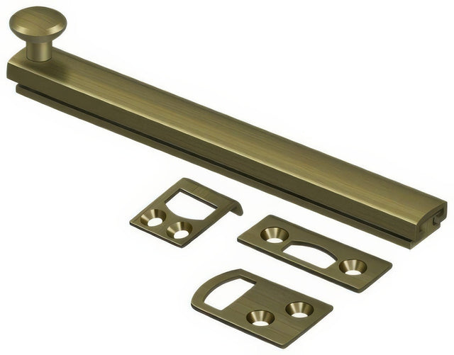 Deltana 6SBCS5 antique brass surface bolt
