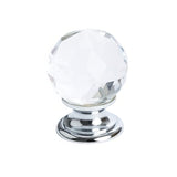 Berenson 7042-926-C polished chrome with transparent round cabinet knob
