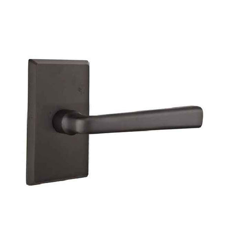 Emtek Lever Dummy Pair with Style # 3 Rose for 1-3/8" to 2" Door - Left Hand in Flat Black Bronze