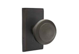 Emtek Knob 2-3/8" Backset Passage with Style # 3 Rose for 1-3/8" to 2" Door - Reversible in Medium Bronze