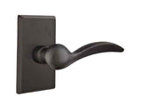 Emtek Lever Right Hand 2-3/8" Backset Passage with Style # 3 Rose for 1-3/8" to 2" Door in Flat Black Bronze
