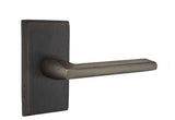 Emtek Lever Left Hand 2-3/8" Backset Passage with Style # 3 Rose for 1-3/8" to 2" Door in Medium Bronze