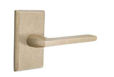 Emtek Lever Left Hand 2-3/8" Backset Passage with Style # 3 Rose for 1-3/8" to 2" Door in Tumbled White Bronze