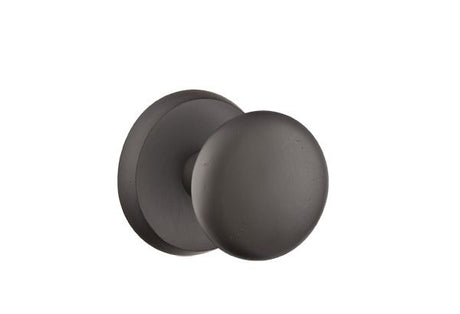 Emtek 7106WCFB Winchester Knob 2-3/8" Backset Passage with Style # 2 Rose for 1-3/8" to 2" Door Flat Black Bronze Finish