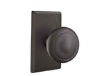 Emtek Knob 2-3/8" Backset Privacy with Style # 3 Rose for 1-3/8" to 2" Door - Reversible in Flat Black Bronze