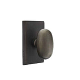 Emtek Bronze Egg Knob 2-3/8" Backset Privacy with Style # 3 Rose for 1-3/8" to 2" Door - Reversible in Medium Bronze