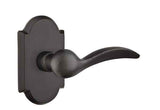 Emtek Lever Right Hand 2-3/8" Backset Privacy with Style # 1 Rose for 1-3/8" to 2" Door in Flat Black Bronze