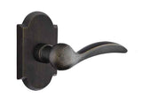 Emtek Lever Right Hand 2-3/8" Backset Privacy with Style # 1 Rose for 1-3/8" to 2" Door in Medium Bronze