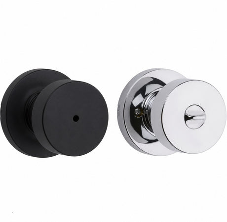 Kwikset 730PSKRDT Pismo Knob in Matte Black by Bright Chrome
