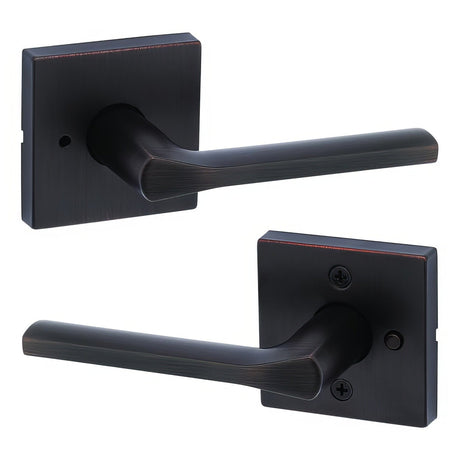 Kwikset 730LSLSQT-11P venetian bronze privacy door lever