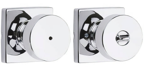 Kwikset 730PSKSQT-26D Pismo privacy door knob in satin chrome, additional view