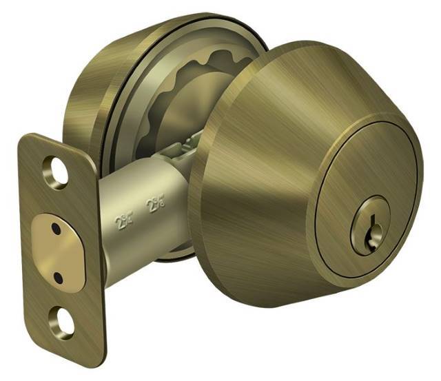 Deltana 7312KA2-5 HD Double Cylinder Deadbolt Antique Brass