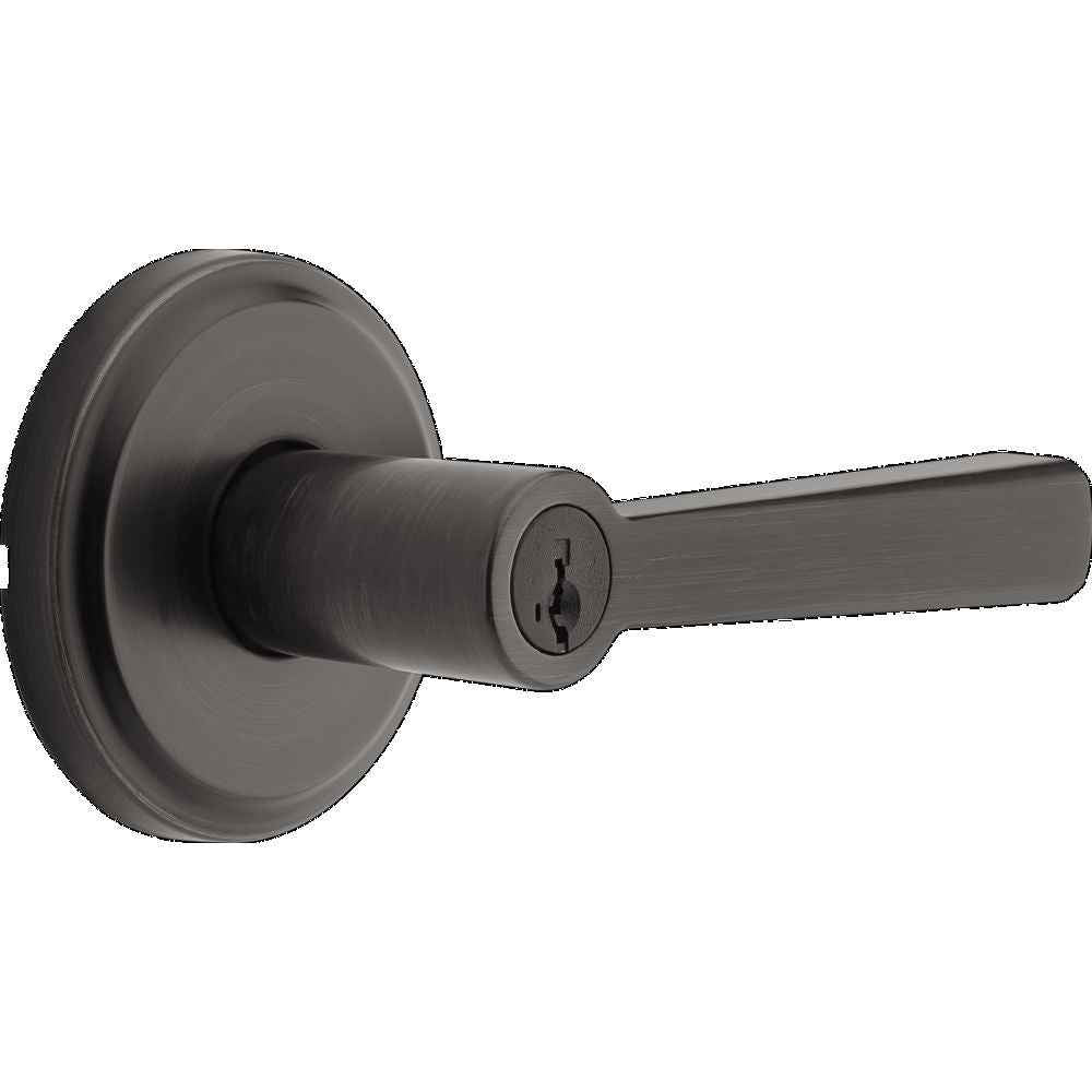Kwikset 740TDL Trafford Lever Entry Door Lock SmartKey in Venetian Bronze
