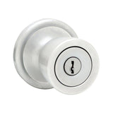 Kwikset 744A-3S polished brass keyed classroom door knob