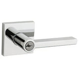 Kwikset 740HFLSQT-26S polished chrome keyed door lever