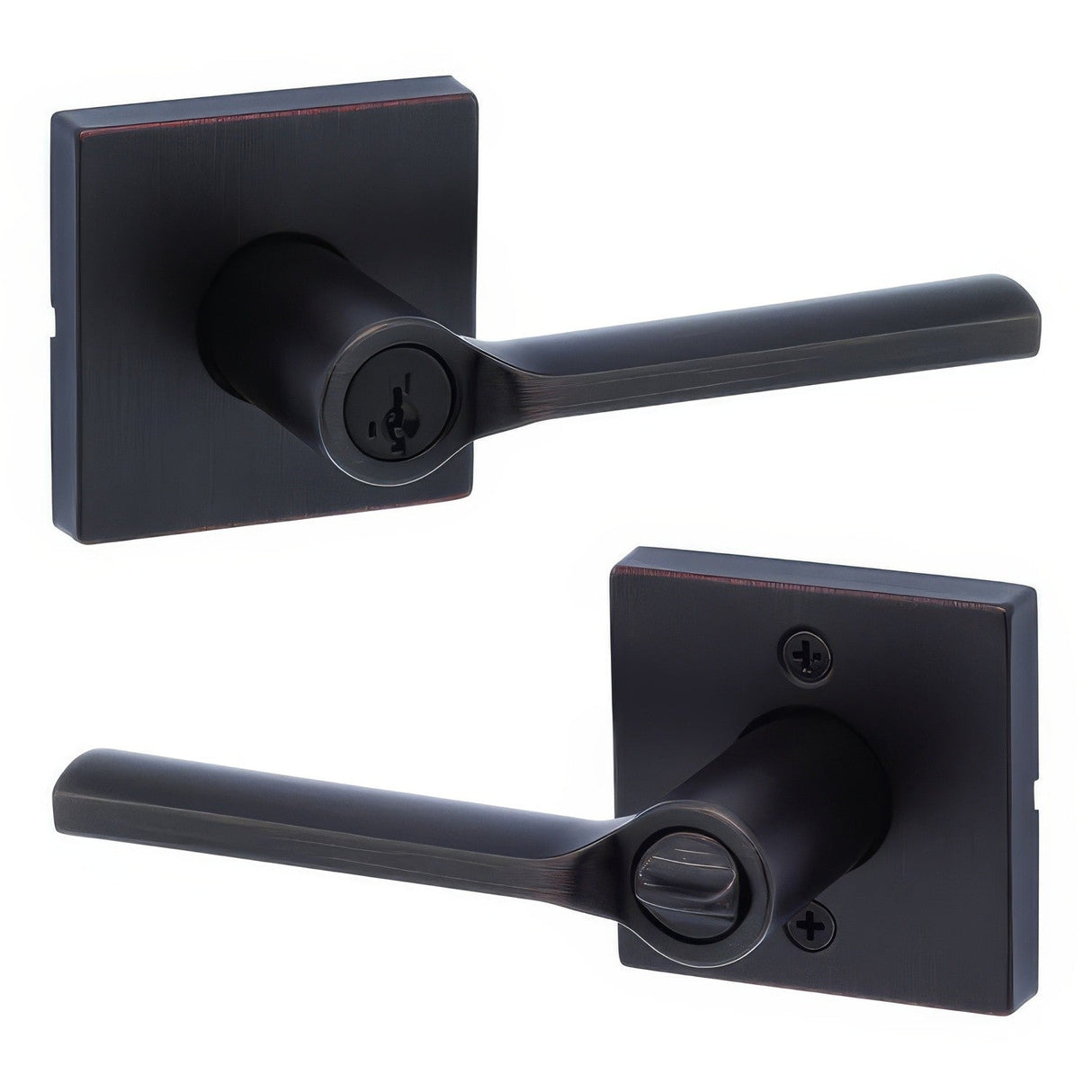 Kwikset 740LSLSQT-11PS venetian bronze keyed entry door lever