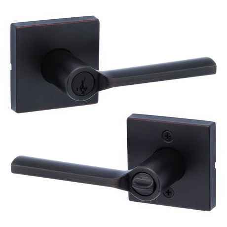 Kwikset 740LSLSQT-11PS venetian bronze keyed entry door lever