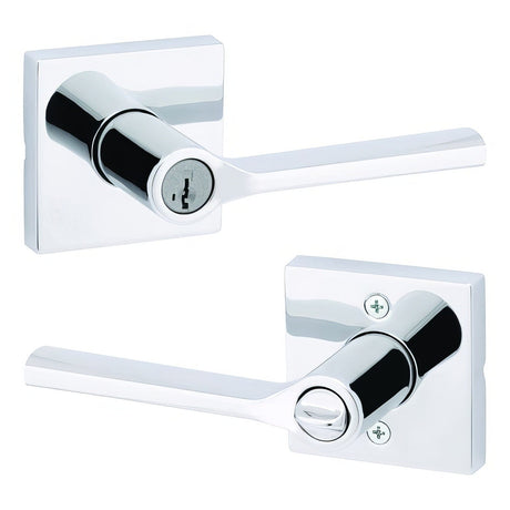 Kwikset 740LSLSQT-26S bright chrome keyed entry door lever