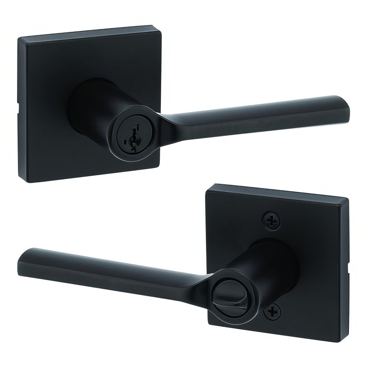 Kwikset 740LSLSQT-514S iron black keyed entry door lever