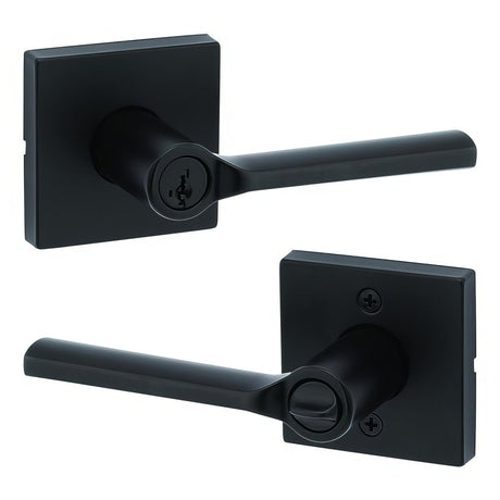 Kwikset 740LSLSQT-514S iron black keyed entry door lever