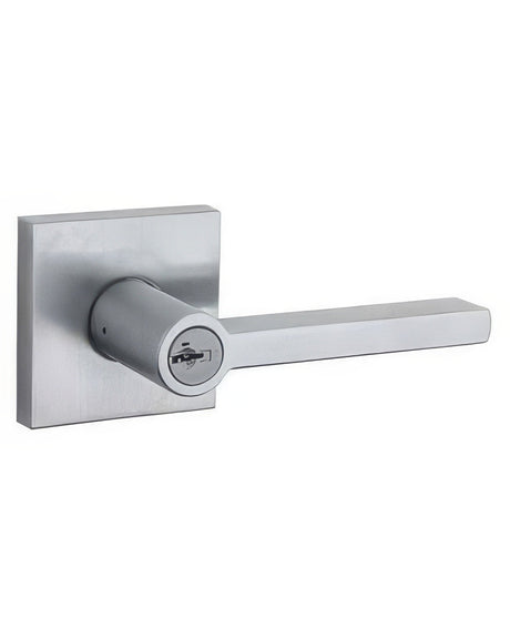 Kwikset 740MILSQT-26DS satin chrome keyed entry door lever